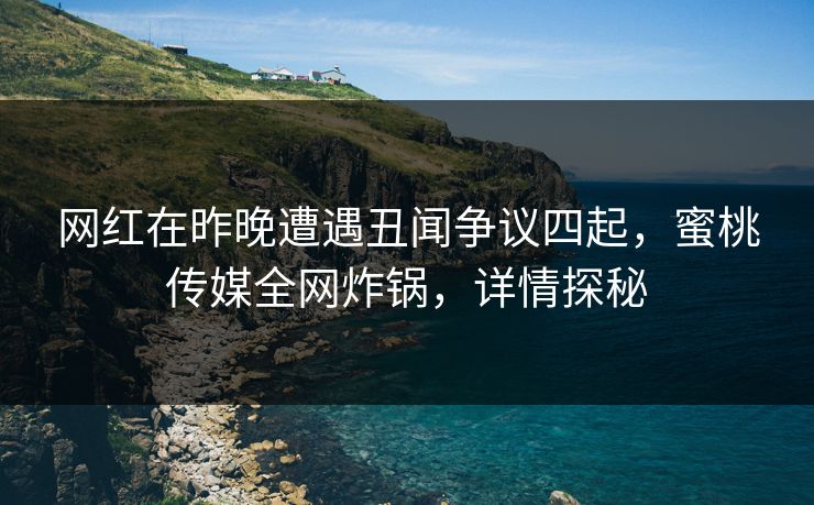 网红在昨晚遭遇丑闻争议四起，蜜桃传媒全网炸锅，详情探秘